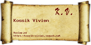 Kossik Vivien névjegykártya